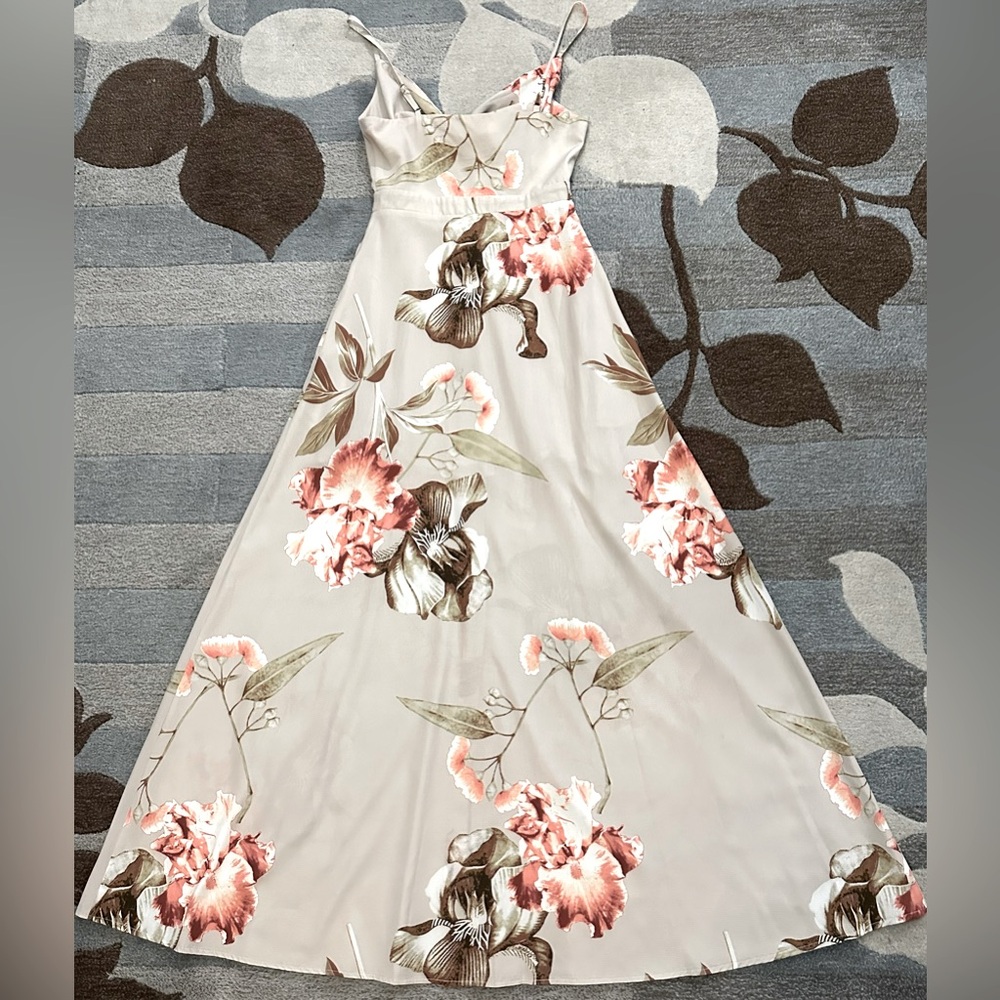 Hello Molly Strappy Sounds of Summer Floral Button Front Cutout Maxi Dress ZB6 - Picture 7 of 8
